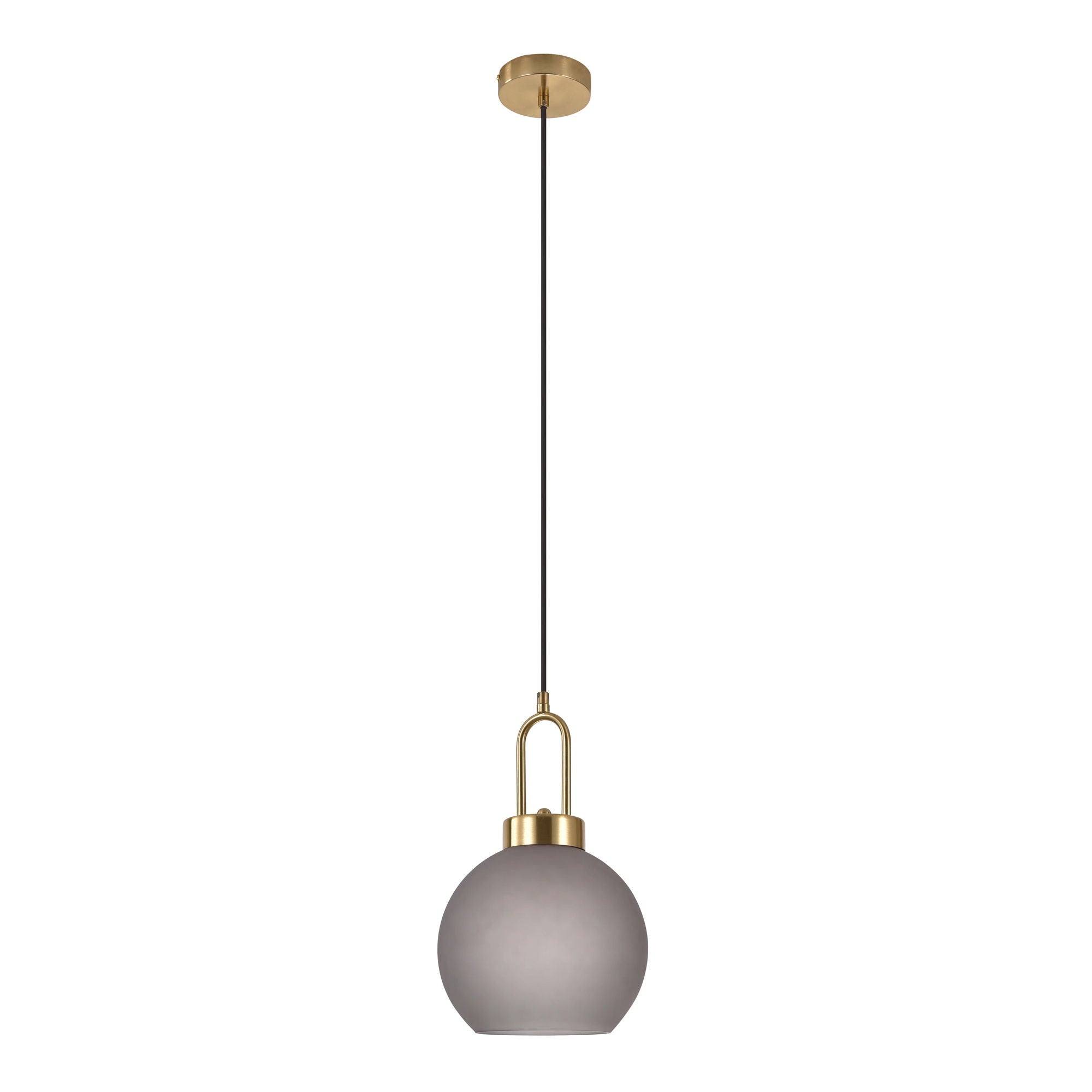 Luton Hanglamp Bol Smoke Glas Goud Detail